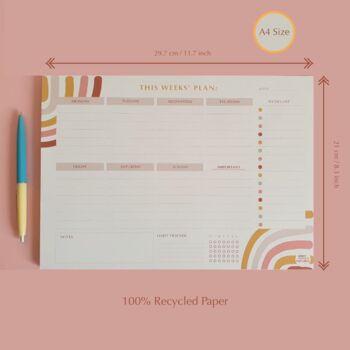 Abstract Rainbow Weekly Planner Pad With Habit Tracker, 5 of 6