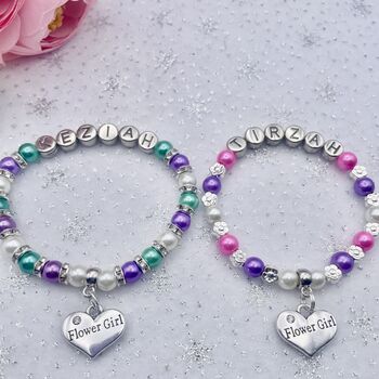 Personalised Flower Girl Bracelet, Bridesmaid Charm Bracelet, 12 of 12