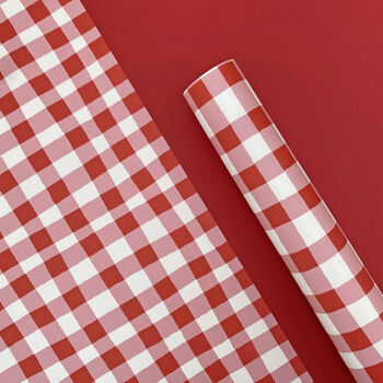 Red, White And Pink Gingham Wrapping Paper, 3 of 9