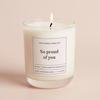 So Proud Of You Congratulations Gift Soy Wax Candle, 2 of 5