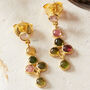 Multicoloured Tourmaline Gold Plated Silver Earrings, thumbnail 1 of 6