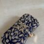Navy Blue Frog Clasp Clutch, thumbnail 2 of 7