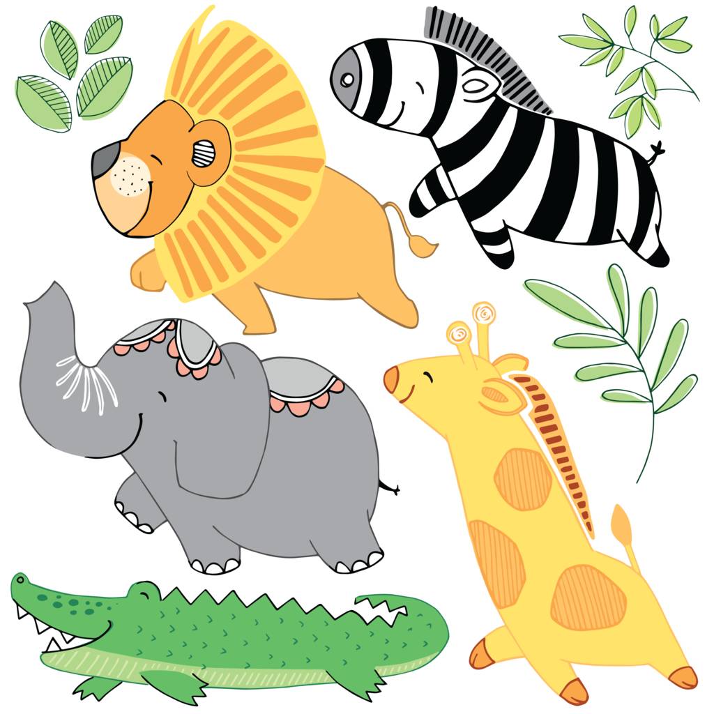 jungle wall stickers by squashed peaches designs
