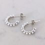 Pearl Hoop Earrings, Silver, thumbnail 1 of 7