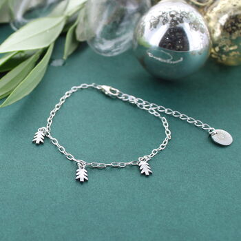 Dainty Christmas Tree Charm Bracelet, 2 of 3