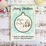 Personalised Pooh Bear Blue First Keepsake Christmas Card, thumbnail 4 of 6