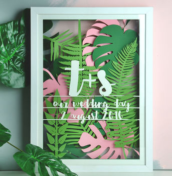 Personalised Tropical Leaf Multi Layered Papercut, 2 of 4