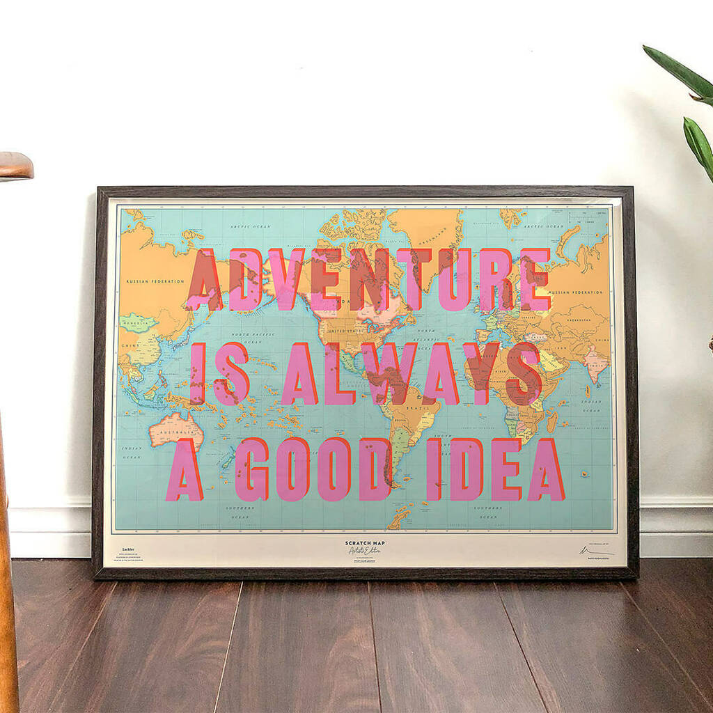Adventure Is Always A Good Idea Scratch Map By The Little House Shop