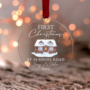 Our First Christmas In New Home Personalised Bauble, 6 of 8