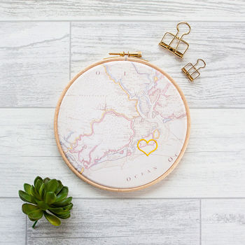 Personalised Cotton Embroidered Map Hoop, 6 of 10