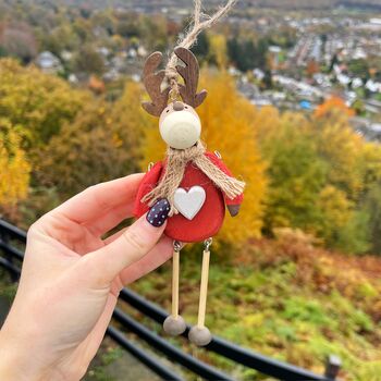 Wooden Personalised Reindeer Decoration, 2 of 4