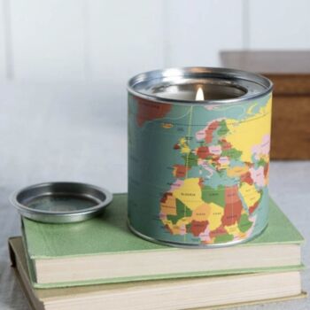 Map Design Scented Candle Tin, 3 of 3