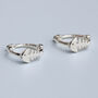 Sterling Silver Fishbone Huggie Hoop Earrings, thumbnail 2 of 5