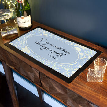 Personalised Classic Floral Quote Bar Mat, 5 of 10