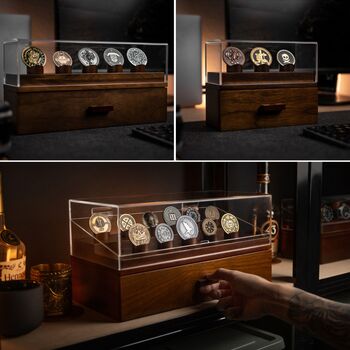 Premium Coin Display Case Christmas Gift Walnut, 8 of 9
