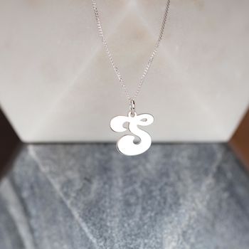 Solid Silver 'Groovy' Letter Charm Necklace, 7 of 11