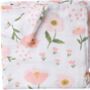 Peach Poppy Floral Cotton Muslin Swaddle Blanket, thumbnail 2 of 4