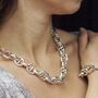 Chunky Sterling Silver Oval Ladder Chain Necklace, thumbnail 1 of 5