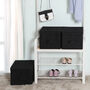 Set Of Three Black Foldable Storage Organizer Boxes, thumbnail 2 of 6