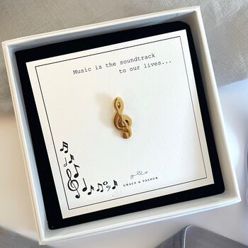 Treble Clef Gold Or Silver Lapel Pin, 4 of 10
