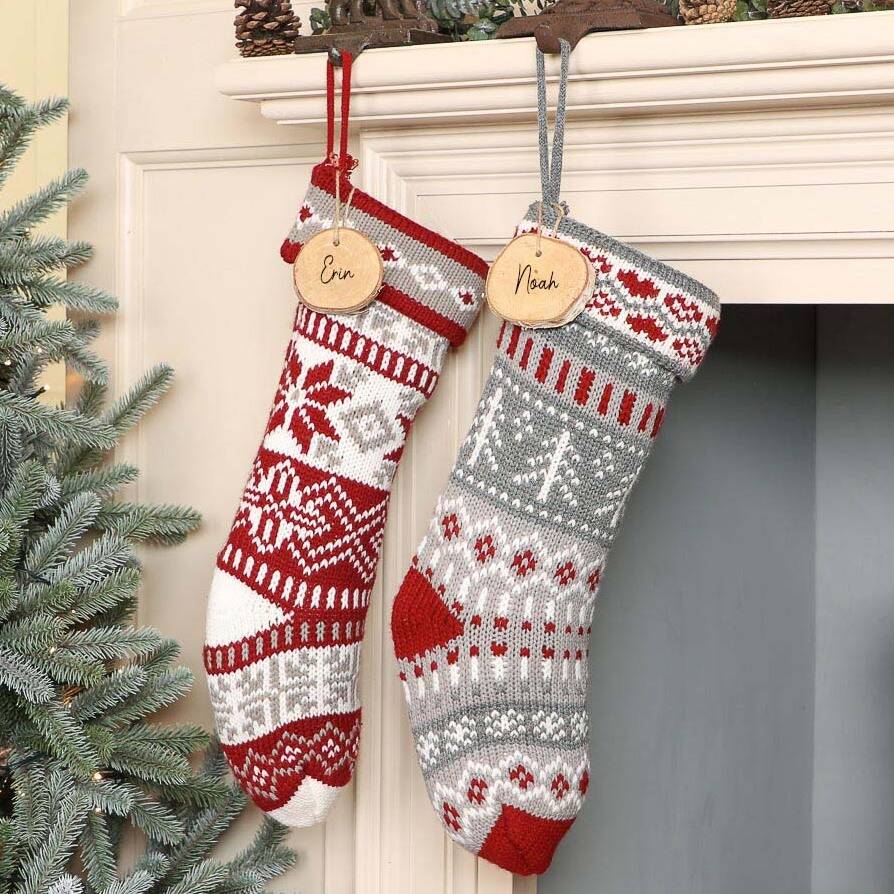 Personalised Nordic Chunky Knit Stockings By Dibor | notonthehighstreet.com