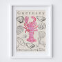 Guernsey Lobster And Shells, Channel Islands Travel Print, thumbnail 4 of 4