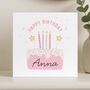 Personalised Birthday Cake Card For Daughter, Granddaughter, Goddaughter, thumbnail 2 of 8