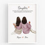 Daughter Personalised Gift Print With Two Character Illustration And Mother Daughter Quote, thumbnail 1 of 5