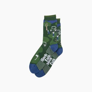Golf Course Bamboo Socks In Green, 3 of 4