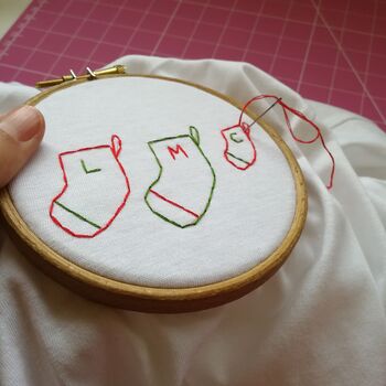 Embroider Your Own White Christmas T Shirt Kit, 4 of 7
