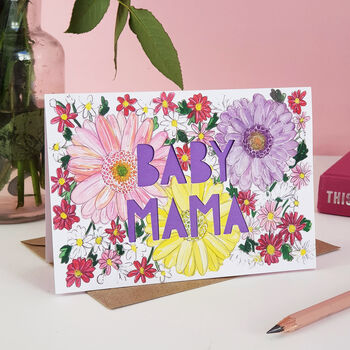 'Baby Mama' New Mum Paper Cut Card, 3 of 7