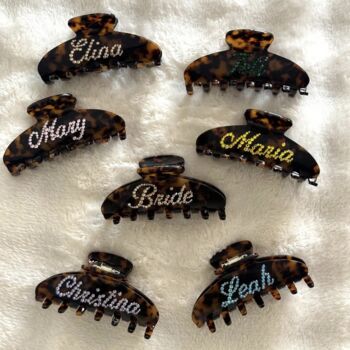 Personalised Marble Custom Diamante Hair Clip, 4 of 6