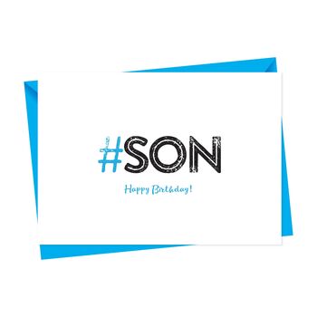 Hashtag Son Birthday Card, 4 of 4