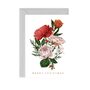 White Christmas Card, Rose Bunch, Copper Foil, thumbnail 2 of 3