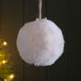 Fluffy Pompom Medium Hanging Decoration, thumbnail 2 of 2