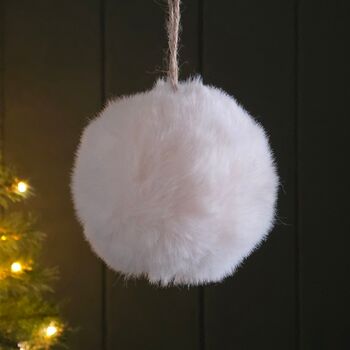 Fluffy Pompom Medium Hanging Decoration, 2 of 2