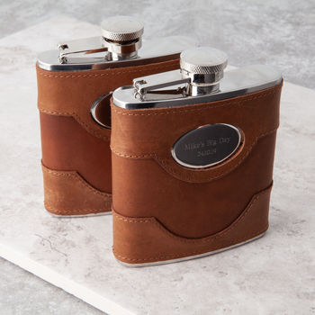 Personalised Leather Hip Flask, 7 of 12