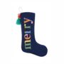 Personalised Multi Coloured Merry Christmas Stocking, thumbnail 4 of 5