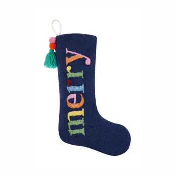 Personalised Multi Coloured Merry Christmas Stocking, 4 of 5