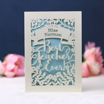 Personalised Papercut Best Teacher Card, 5 of 7