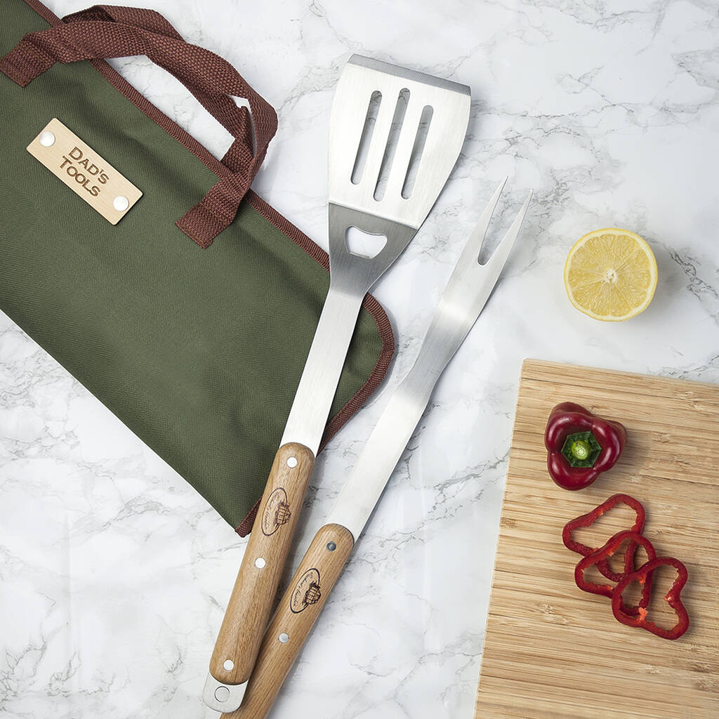 Personalised BBQ Tool Set With Holder Bag By Sassy Bloom As seen on TV
