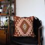 Turkish Kilim Rust Diamond Cushion, thumbnail 6 of 12