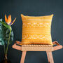 Iman Recycled Cotton Cushion Cover In Yellow, thumbnail 1 of 4