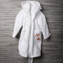 Toddler Hooded Bathrobe With Embroidered Fox, thumbnail 2 of 3