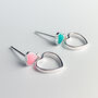 Sterling Silver Heart Dangle Stud Earrings, thumbnail 3 of 5