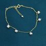 Sterling Silver Tiny Dangle Pearl Beaded Bracelet, thumbnail 7 of 12