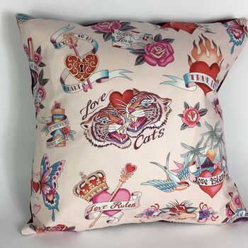 Mexican Tattoo Pink Cushion Cover, 3 of 8
