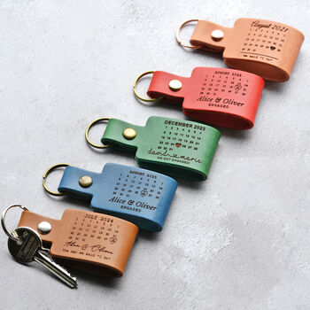 Personalised Calendar Leather Keyring, 2 of 10