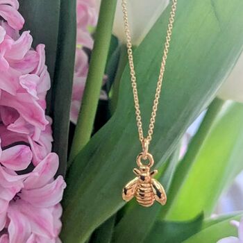 The Bee Accent Gold Plated Necklace, 3 of 4