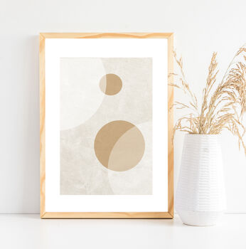 Abstract Circles Print In Beige Tones, 2 of 2